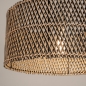 Foto 31541-10: Grote rotan hanglamp met ronde bamboe kap in zwart met naturel en beige pendel