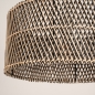 Foto 31541-11: Grote rotan hanglamp met ronde bamboe kap in zwart met naturel en beige pendel