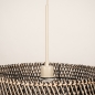 Foto 31541-12: Grote rotan hanglamp met ronde bamboe kap in zwart met naturel en beige pendel