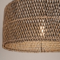 Foto 31543-10: Extra grote rotan hanglamp met beige pendel en ronde kap van gevlochten bamboe 
