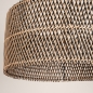 Foto 31543-11: Extra grote rotan hanglamp met beige pendel en ronde kap van gevlochten bamboe 