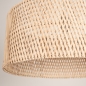 Foto 31544-11: Echt grote rotan hanglamp met beige pendel en ronde kap van gevlochten bamboe E27