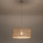 Foto 31544-3: Echt grote rotan hanglamp met beige pendel en ronde kap van gevlochten bamboe E27