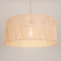 Foto 31544-4: Echt grote rotan hanglamp met beige pendel en ronde kap van gevlochten bamboe E27
