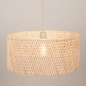 Foto 31544-5: Echt grote rotan hanglamp met beige pendel en ronde kap van gevlochten bamboe E27