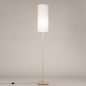 Foto 31552-3: Beigefarbene Stehlampe mit hohem schmalen Schirm in Weiß