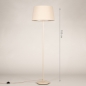 Foto 31554-1: Beige smalle vloerlamp met beige conische kap