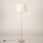 Foto 31554-7: Beige smalle vloerlamp met beige conische kap