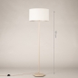 Foto 31555-1: Beige Stehlampe mit rundem, beigefarbenen Leinen-Schirm