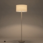 Foto 31555-3: Beige Stehlampe mit rundem, beigefarbenen Leinen-Schirm