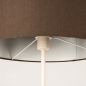 Foto 31556-10: Beige Metall Stehlampe mit rundem Schirm aus braunem Stoff