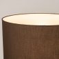 Foto 31556-9: Beige Metall Stehlampe mit rundem Schirm aus braunem Stoff