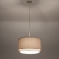 Foto 31557-3 sfeerfoto: Beige Japandi hanglamp met ronde kap van beige stof E27