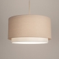 Foto 31557-4 sfeerfoto: Beige Japandi hanglamp met ronde kap van beige stof E27