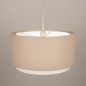 Foto 31557-5 niet_in_feed: Beige Japandi hanglamp met ronde kap van beige stof E27