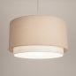 Foto 31557-6: Beige Japandi hanglamp met ronde kap van beige stof E27
