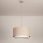 Foto 31557-7: Beige Japandi hanglamp met ronde kap van beige stof E27