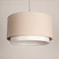 Foto 31557-8 detailfoto: Beige Japandi hanglamp met ronde kap van beige stof E27
