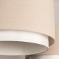 Foto 31558-13 detailfoto: Beige Japandi hanglamp met twee ronde kappen van beige stof 