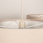 Foto 31558-14 detailfoto: Beige Japandi hanglamp met twee ronde kappen van beige stof 