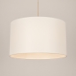 Foto 31559-4: Beige hanglamp met ronde kap van stof in het wit 
