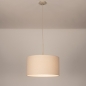 Foto 31561-2: Beige hanglamp met linnen lampenkap