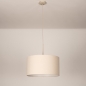 Foto 31561-5: Beige hanglamp met linnen lampenkap