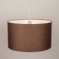 Foto 31562-4: Beige hanglamp met bruine kap van stof in het rond E27