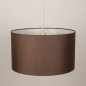 Foto 31562-7: Beige hanglamp met bruine kap van stof in het rond E27
