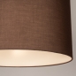 Foto 31562-8: Beige hanglamp met bruine kap van stof in het rond E27