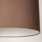 Foto 31562-9: Beige hanglamp met bruine kap van stof in het rond E27