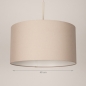 Foto 31565-10: Beige hanglamp met ronde taupe linnen kap