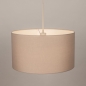 Foto 31565-3: Beige Hängeleuchte mit rundem taupefarbenem Leinenschirm