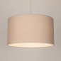 Foto 31565-4: Beige Hängeleuchte mit rundem taupefarbenem Leinenschirm