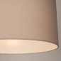 Foto 31565-7: Beige Hängeleuchte mit rundem taupefarbenem Leinenschirm