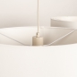 Foto 31566-11: Beige hanglamp met twee witte stoffen kappen E27 lange snoeren