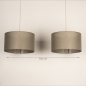Foto 31567-1: Beige Pendelleuchte mit zwei taupefarbenen Schirmen E27