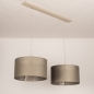 Foto 31567-6: Beige Pendelleuchte mit zwei taupefarbenen Schirmen E27