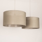 Foto 31567-7: Beige Pendelleuchte mit zwei taupefarbenen Schirmen E27