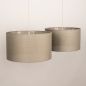 Foto 31567-8: Beige Pendelleuchte mit zwei taupefarbenen Schirmen E27