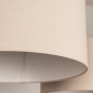 Foto 31568-10: Beige Hängelampe mit zwei runden Leinenschirmen E27