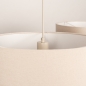 Foto 31568-11: Beige Hängelampe mit zwei runden Leinenschirmen E27