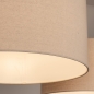Foto 31568-9: Beige Hängelampe mit zwei runden Leinenschirmen E27