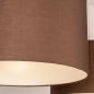 Foto 31569-9: Beige hanglamp met twee bruine stoffen kappen E27