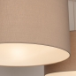 Foto 31570-10: Beige hanglamp met twee taupe linnen kappen E27