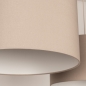 Foto 31570-11: Beige hanglamp met twee taupe linnen kappen E27