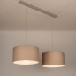 Foto 31570-3: Beige hanglamp met twee taupe linnen kappen E27
