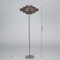 Foto 31572-1: Stalen vloerlamp met bruine stoffen kap E27 dimbaar
