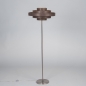 Foto 31572-2: Stalen vloerlamp met bruine stoffen kap E27 dimbaar
