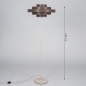 Foto 31573-11: Beige vloerlamp met bruine stoffen kap